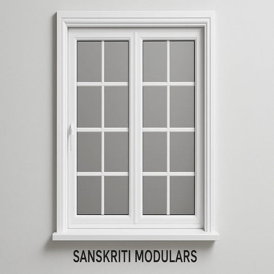 White UPVC Window with Georgian Bar – By Sanskriti Modulars