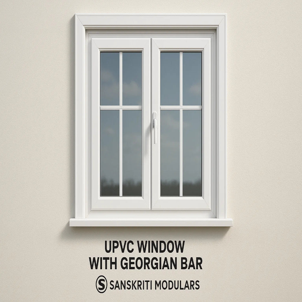 White UPVC Window with Georgian Bar – By Sanskriti Modulars