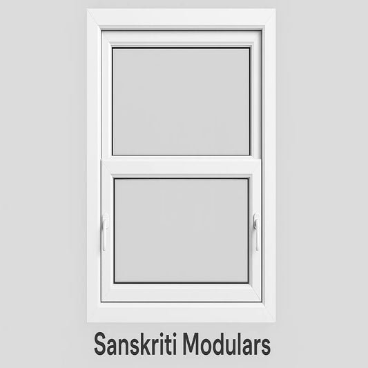 Toughened Glass UPVC Vertical Sliding Windows – By Sanskriti Modulars